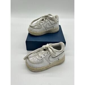 Nike Air Force 1 Triple White Baby Toddler Athletic Lace Shoes Sneakers Size 4C